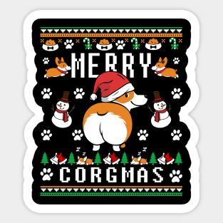 Merry Corgmas Christmas Sweater Sticker